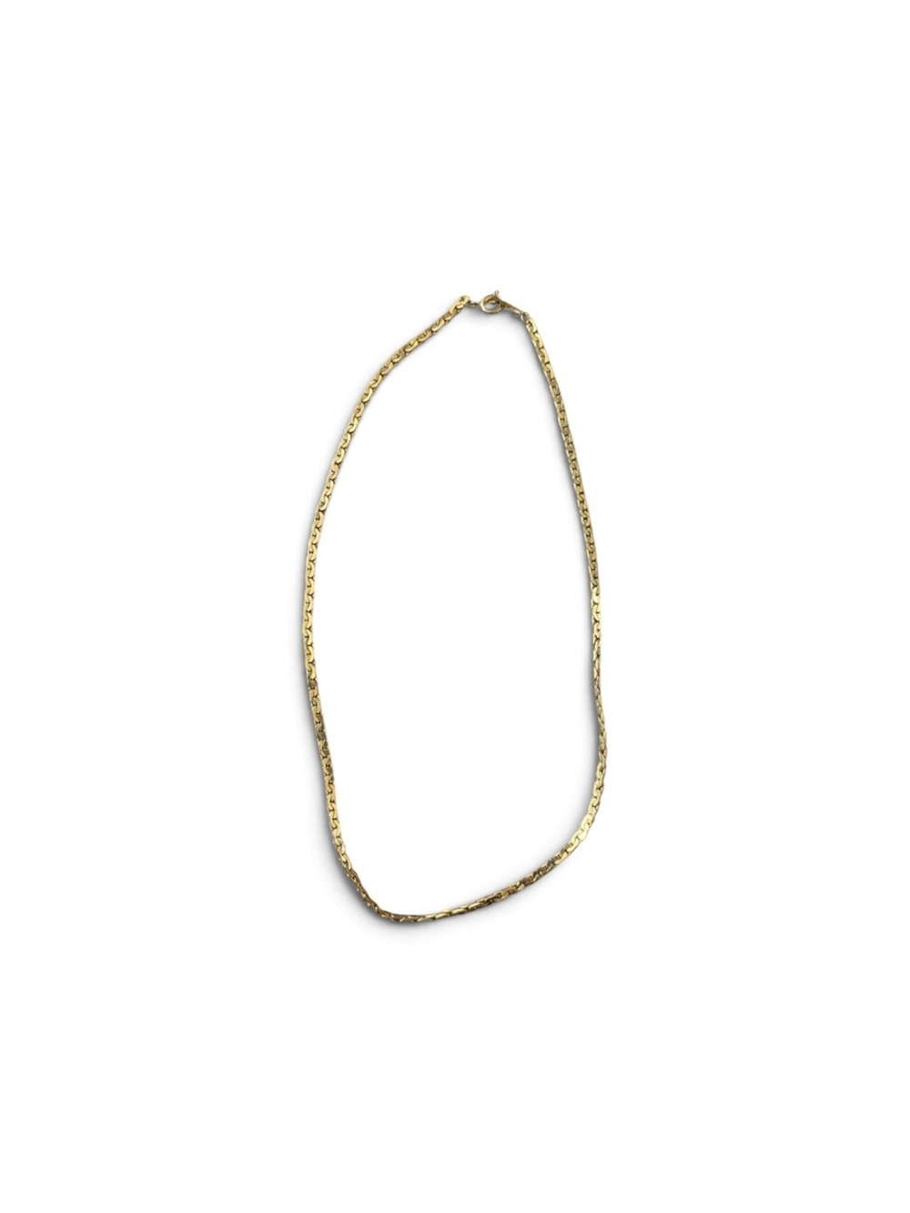 Classic Herringbone Gold Plated Chain Necklace